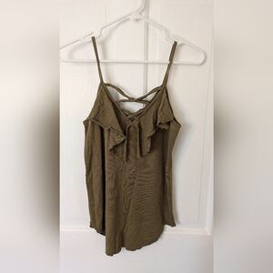 NWT Chaser Vintage Jersey Strappy Ruffle Tank Top in Size Medium
